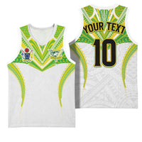 Custom Cook Islands Rugby Basketball Jersey Tatau Art Sport Style White Color LT03 - Polynesian Pride
