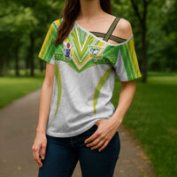 Custom Cook Islands Rugby Cross Shoulder Shirt Tatau Art Sport Style White Color LT03 - Polynesian Pride