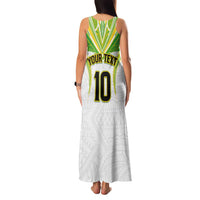 Custom Cook Islands Rugby Family Matching Tank Maxi Dress and Hawaiian Shirt Tatau Art Sport Style White Color LT03 - Polynesian Pride