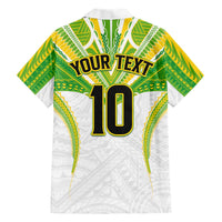 Custom Cook Islands Rugby Hawaiian Shirt Tatau Art Sport Style White Color LT03 - Polynesian Pride
