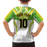 Custom Cook Islands Rugby Hawaiian Shirt Tatau Art Sport Style White Color LT03 - Polynesian Pride