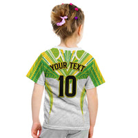 Custom Cook Islands Rugby Kid T Shirt Tatau Art Sport Style White Color LT03 - Polynesian Pride