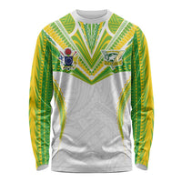 Custom Cook Islands Rugby Long Sleeve Shirt Tatau Art Sport Style White Color LT03 Unisex White - Polynesian Pride