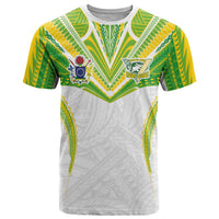 Custom Cook Islands Rugby T Shirt Tatau Art Sport Style White Color