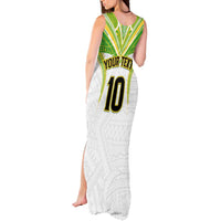 Custom Cook Islands Rugby Tank Maxi Dress Tatau Art Sport Style White Color LT03 - Polynesian Pride