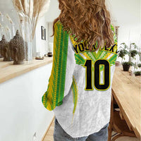 Custom Cook Islands Rugby Women Casual Shirt Tatau Art Sport Style White Color LT03 - Polynesian Pride