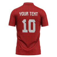 Custom Tonga Rugby Zipper Polo Shirt Ngatu Motifs and Pacific Patterns
