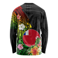 Wallis and Futuna Victory Day Long Sleeve Shirt Tribal Polynesian Tattoo and Hibiscus Flower LT03 - Polynesian Pride