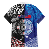 Samoa and Aotearoa Together Family Matching Puletasi and Hawaiian Shirt Tatau Art Tattoos-Taniko and Maori with Fern LT03 - Polynesian Pride
