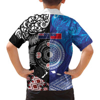Samoa and Aotearoa Together Family Matching Tank Maxi Dress and Hawaiian Shirt Tatau Art Tattoos-Taniko and Maori with Fern LT03 - Polynesian Pride