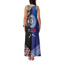 Samoa and Aotearoa Together Family Matching Tank Maxi Dress and Hawaiian Shirt Tatau Art Tattoos-Taniko and Maori with Fern LT03 - Polynesian Pride