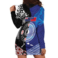 Samoa and Aotearoa Together Hoodie Dress Tatau Art Tattoos-Taniko and Maori with Fern