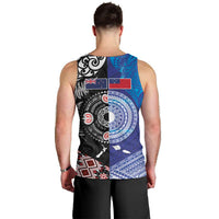 Samoa and Aotearoa Together Men Tank Top Tatau Art Tattoos-Taniko and Maori with Fern