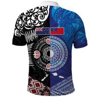 Samoa and Aotearoa Together Polo Shirt Tatau Art Tattoos-Taniko and Maori with Fern
