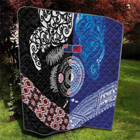 Samoa and Aotearoa Together Quilt Tatau Art Tattoos-Taniko and Maori with Fern LT03 - Polynesian Pride