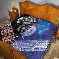 Samoa and Aotearoa Together Quilt Tatau Art Tattoos-Taniko and Maori with Fern LT03 - Polynesian Pride