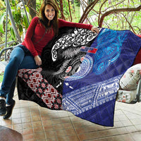 Samoa and Aotearoa Together Quilt Tatau Art Tattoos-Taniko and Maori with Fern LT03 - Polynesian Pride