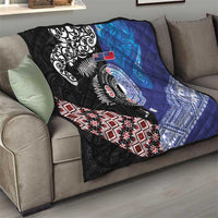 Samoa and Aotearoa Together Quilt Tatau Art Tattoos-Taniko and Maori with Fern LT03 - Polynesian Pride