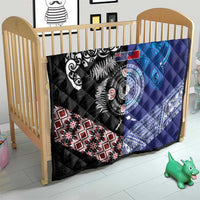 Samoa and Aotearoa Together Quilt Tatau Art Tattoos-Taniko and Maori with Fern LT03 - Polynesian Pride