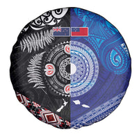 Samoa and Aotearoa Together Spare Tire Cover Tatau Art Tattoos-Taniko and Maori with Fern