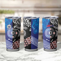 Samoa and Aotearoa Together Tumbler Cup Tatau Art Tattoos-Taniko and Maori with Fern LT03 - Polynesian Pride