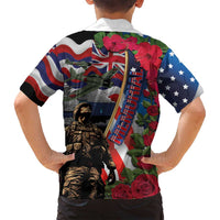 Hawaii and United States Memorial Day Family Matching Tank Maxi Dress and Hawaiian Shirt Honor and Remember The Fallen LT03 - Polynesian Pride