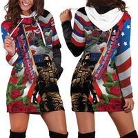 Hawaii and United States Memorial Day Hoodie Dress Honor and Remember The Fallen