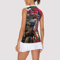 Hawaii and United States Memorial Day Women Sleeveless Polo Shirt Honor and Remember The Fallen LT03 - Polynesian Pride