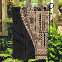 Samoa Siapo Motif Half Style Garden Flag Brown Version