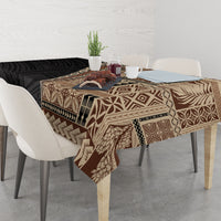 Samoa Siapo Motif Half Style Tablecloth Brown Version LT03 - Polynesian Pride