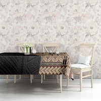 Samoa Siapo Motif Half Style Tablecloth Brown Version LT03 - Polynesian Pride