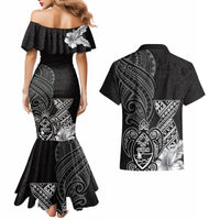 Guam Latte Stone Chamorro Culture Couples Matching Mermaid Dress and Hawaiian Shirt Tapa Pattern LT03 - Polynesian Pride