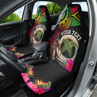 Personalised Vanuatu 44th Anniversary Car Seat Cover Boars Tusk and Melanesian Warrior Indipendens Dei