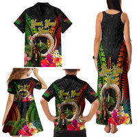 Vanuatu Independence Day Family Matching Tank Maxi Dress and Hawaiian Shirt Boars Tusk and Melanesian Warrior Indipendens Dei LT03 - Polynesian Pride
