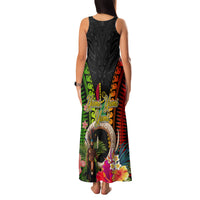 Vanuatu Independence Day Family Matching Tank Maxi Dress and Hawaiian Shirt Boars Tusk and Melanesian Warrior Indipendens Dei LT03 - Polynesian Pride
