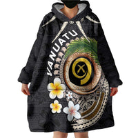 Vanuatu Independence Day Wearable Blanket Hoodie Melanesian Tribal Pig Tusk with Tropical Plants LT03 - Polynesian Pride