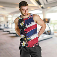 Hawaiian Flag Day Men Tank Top Tropical Flowers and Leaves