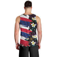 Hawaiian Flag Day Men Tank Top Tropical Flowers and Leaves