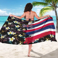 Hawaiian Flag Day Sarong Tropical Flowers and Leaves