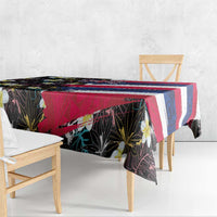 Hawaiian Flag Day Tablecloth Tropical Flowers and Leaves
