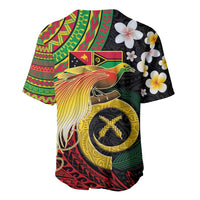 Vanuatu and Papua New Guinea Together Baseball Jersey Bird-of-paradise and Pig Tusk Melanesian Pattern