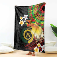 Vanuatu and Papua New Guinea Together Blanket Bird-of-paradise and Pig Tusk Melanesian Pattern