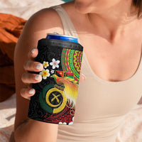 Vanuatu and Papua New Guinea Together 4 in 1 Can Cooler Tumbler Bird-of-paradise and Pig Tusk Melanesian Pattern LT03 - Polynesian Pride
