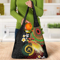 Vanuatu and Papua New Guinea Together Grocery Bag Bird-of-paradise and Pig Tusk Melanesian Pattern LT03 - Polynesian Pride