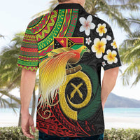 Vanuatu and Papua New Guinea Together Hawaiian Shirt Bird-of-paradise and Pig Tusk Melanesian Pattern