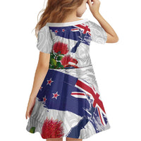 New Zealand Christmas Family Matching Long Sleeve Bodycon Dress and Hawaiian Shirt Meri Kirihimete-Tuatara and Pohutukawa White Color