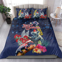 Australia and New Zealand Bedding Set Merry Christmas-Tuatara and Koala with Plants Xmas Style LT03 - Polynesian Pride