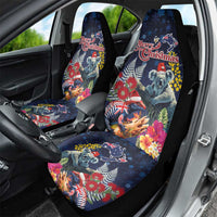 Australia and New Zealand Car Seat Cover Merry Christmas-Tuatara and Koala with Plants Xmas Style