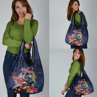 Australia and New Zealand Grocery Bag Merry Christmas-Tuatara and Koala with Plants Xmas Style LT03 - Polynesian Pride