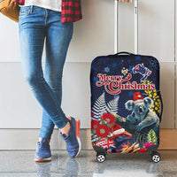 Australia and New Zealand Luggage Cover Merry Christmas-Tuatara and Koala with Plants Xmas Style